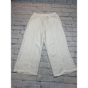 4 Our Dreamers Cropped Pants Gauzy White Elastic Waist Beach Pool Pants Coverup